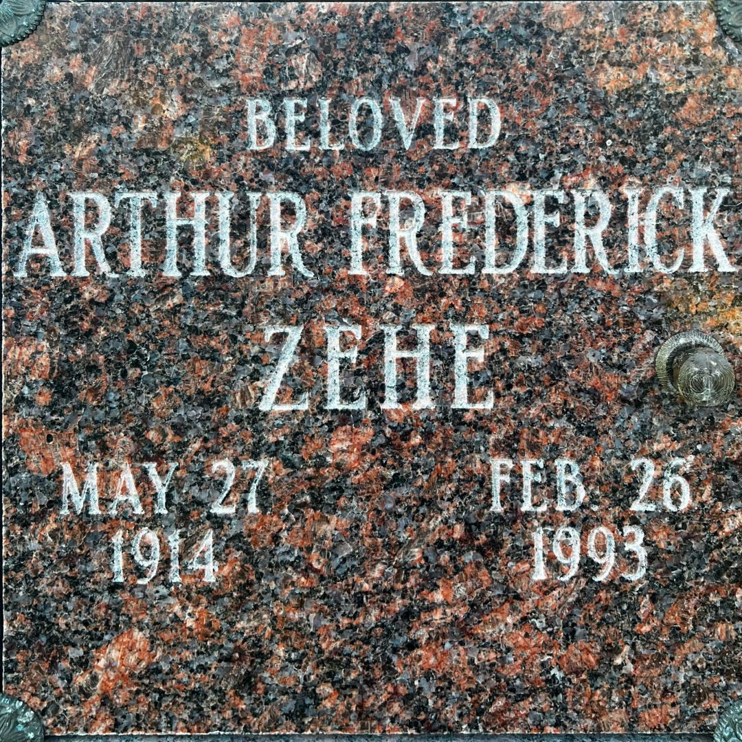 Arthur Frederick Zehe's grave